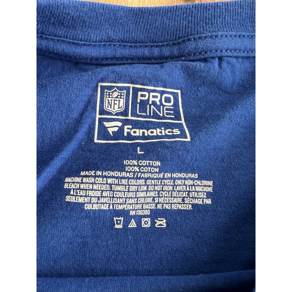 New England Patriots Long Sleeve Tee NFL Pro Line Blue Logo 100% Cotton Unisex L - Picture 3 of 5